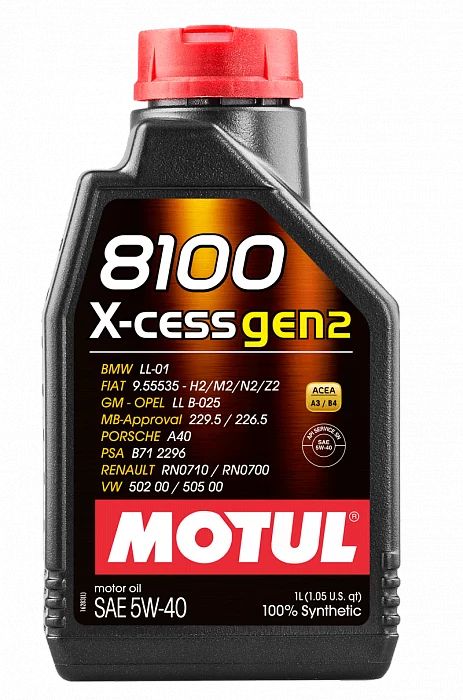 109774 MOTUL Моторное масло  8100 X-Cess Gen2 5W40, 1л