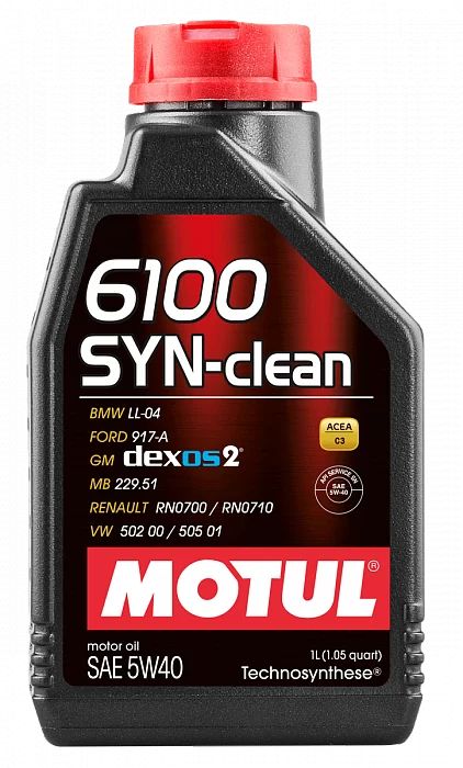 107941 MOTUL Моторное масло  6100 Syn-Clean 5W40, 1л