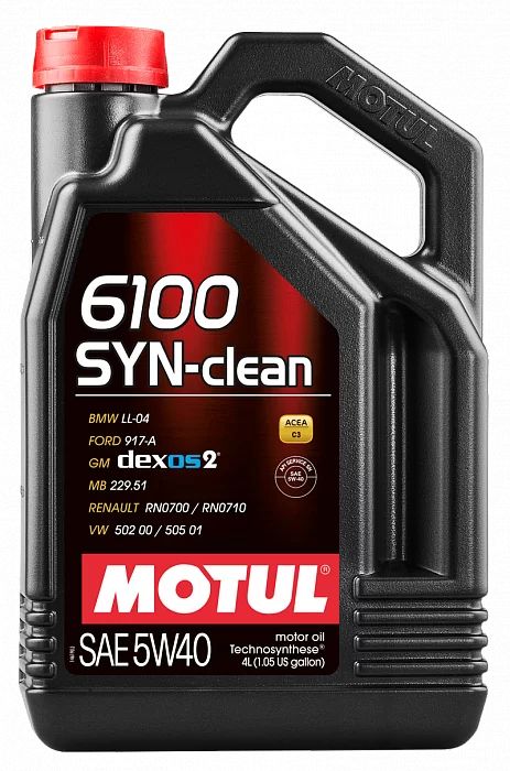 107942 MOTUL Моторное масло  6100 Syn-Clean 5W40, 4л