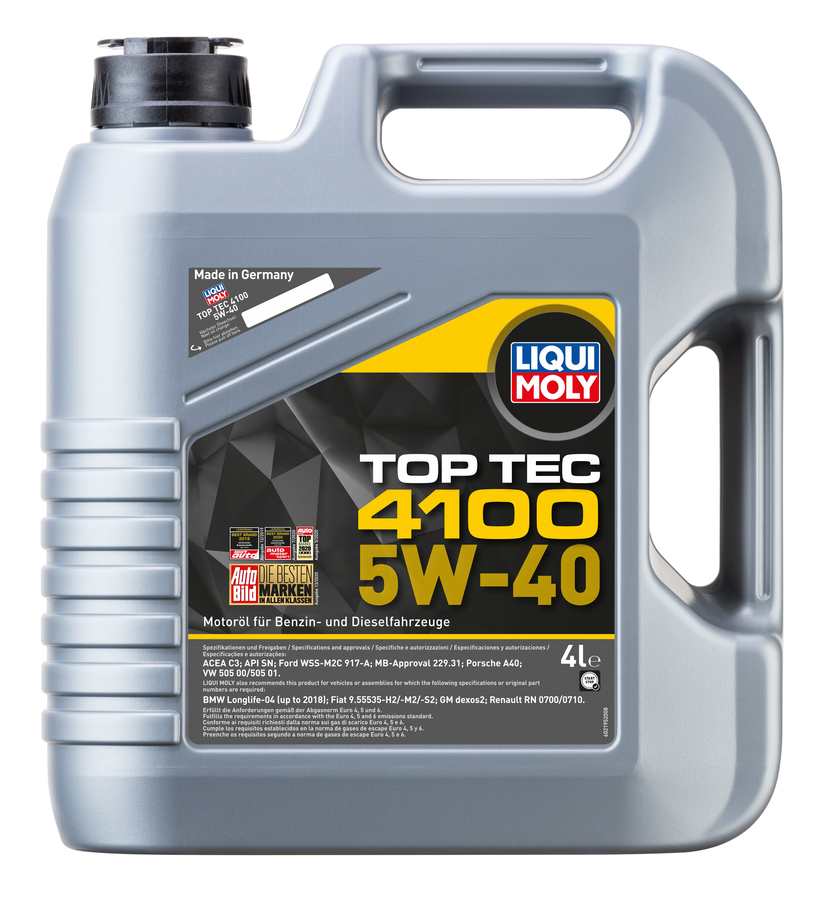 7547 LIQUI MOLY НС-синтетическое моторное масло Top Tec 4100 5W-40 4л