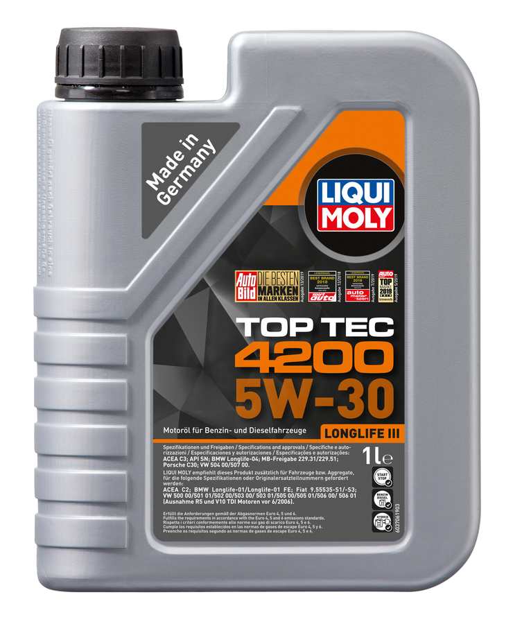 7660 LIQUI MOLY НС-синтетическое моторное масло Top Tec 4200 5W-30 1л