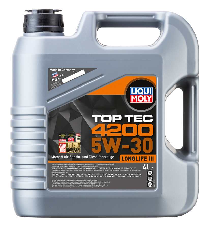 3715 LIQUI MOLY НС-синтетическое моторное масло Top Tec 4200 5W-30 4л
