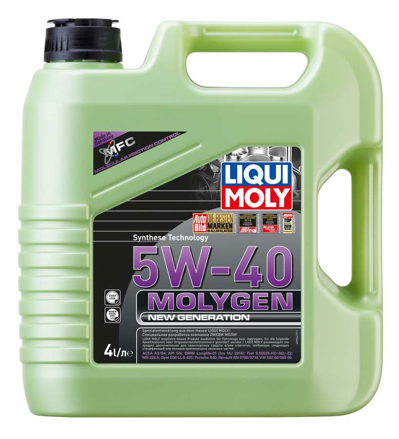 9054 LIQUI MOLY НС-синтетическое моторное масло Molygen New Generation 5W-40 4л