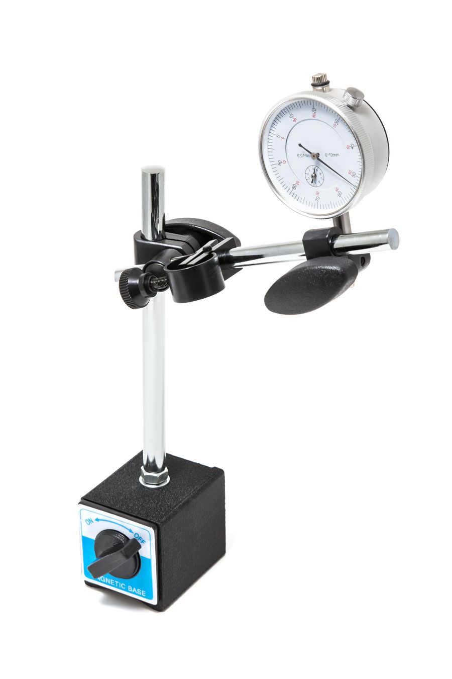 Индикатор часового типа с магнитной стойкой (0-10мм, погрешность-0,01мм), в кейсе
