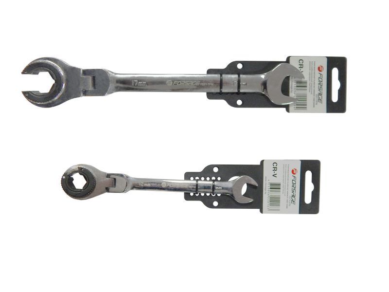 Ключ комбинированный трещоточный разрезной с шарниром 10мм х 175мм